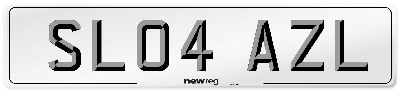 SL04 AZL Number Plate from New Reg